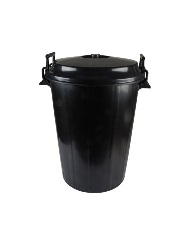 Cubo de basura con tapa negro 100 l para bolsas 85x105 cm