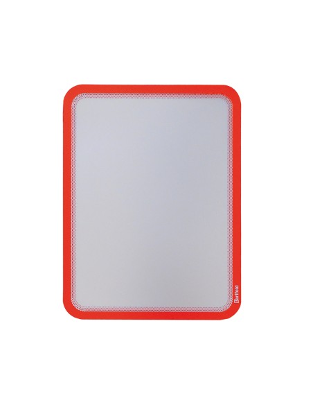 Marco porta anuncios tarifold magneto din a4 con 4 bandas magneticas en el dorso color rojo pack de 2 unidades