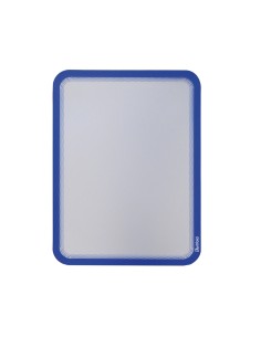 Marco porta anuncios tarifold magneto din a4 con 4 bandas magneticas en el dorso color azul pack de 2 unidades