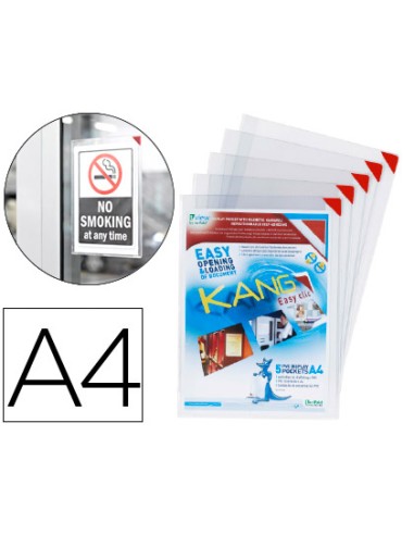 Funda de presentacion tarifold adhesiva removible din a4 con esquina magnetica capacidad para 10 hojas pack 5 unidades
