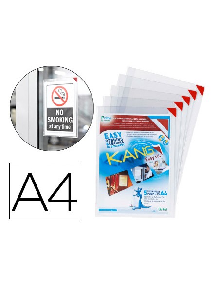 Funda de presentacion tarifold adhesiva removible din a4 con esquina magnetica capacidad para 10 hojas pack 5 unidades