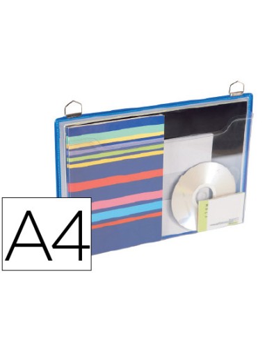 Funda para colgar tarifold din a4 anilla metalica formato horizontal pack de 5 unidades color azul