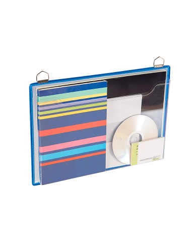 Funda para colgar tarifold din a4 anilla metalica formato horizontal pack de 5 unidades color azul