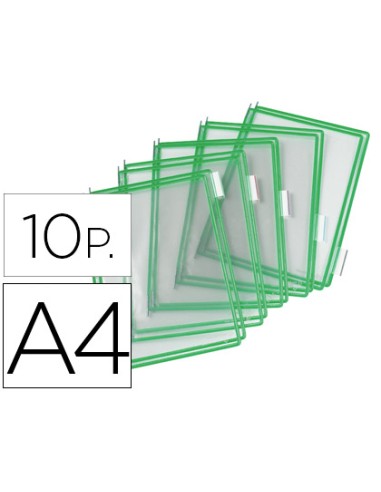 Funda para portacatalogo tarifold din a4 color verde pack de 10 unidades