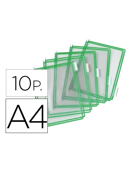 Funda para portacatalogo tarifold din a4 color verde pack de 10 unidades