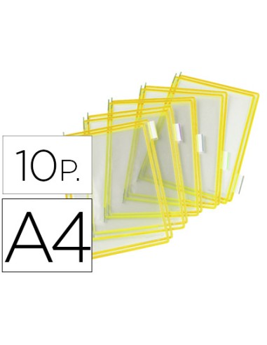 Funda para portacatalogo tarifold din a4 color amarillo pack de 10 unidades