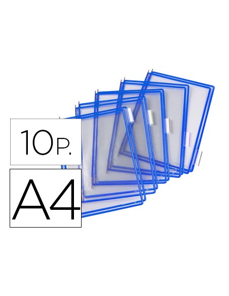 Funda para portacatalogo tarifold din a4 color azul pack de 10 unidades