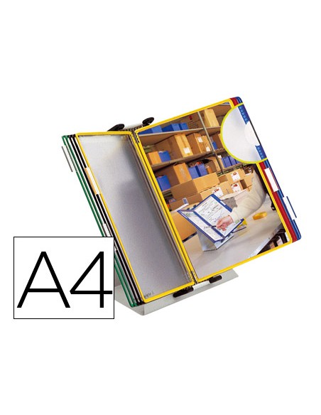 Portacatalogo sobremesa pvc tarifold con 10 fundas din a4 colores surtidos
