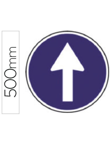 Pictograma syssa senal vial sentido obligatorio en acero galvanizado 500 mm