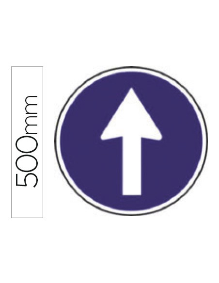 Pictograma syssa senal vial sentido obligatorio en acero galvanizado 500 mm