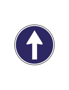 Pictograma syssa senal vial sentido obligatorio en acero galvanizado 500 mm