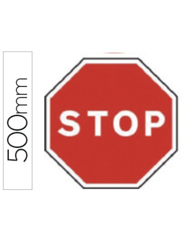 Pictograma syssa senal vial stop en acero galvanizado 500 mm