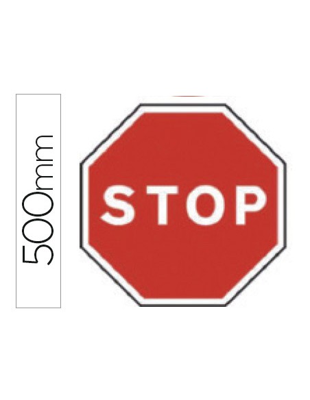 Pictograma syssa senal vial stop en acero galvanizado 500 mm