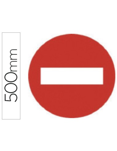 Pictograma syssa senal vial entrada prohibida en acero galvanizado 500 mm