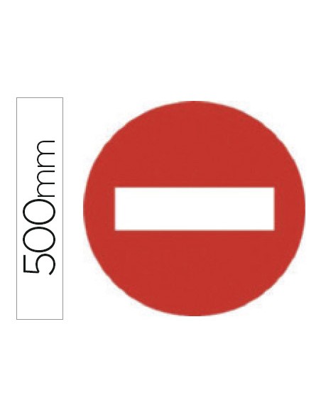 Pictograma syssa senal vial entrada prohibida en acero galvanizado 500 mm