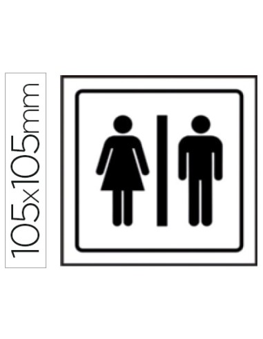 Pictograma syssa senal de aseos caballeros senoras en pvc 105x105 mm