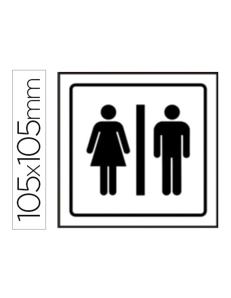 Pictograma syssa senal de aseos caballeros senoras en pvc 105x105 mm