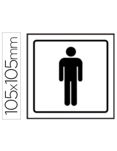 Pictograma syssa senal de aseos caballeros en pvc 105x105 mm