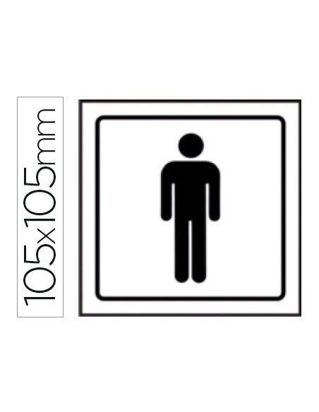 Pictograma syssa senal de aseos caballeros en pvc 105x105 mm