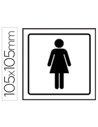 Pictograma syssa senal de aseos senoras en pvc 105x105 mm