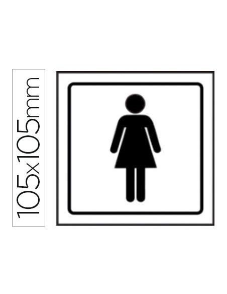 Pictograma syssa senal de aseos senoras en pvc 105x105 mm