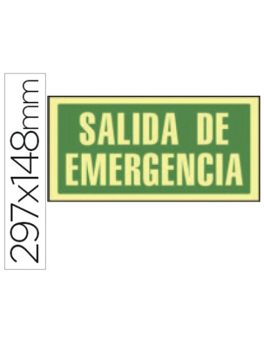 Pictograma syssa senal de salida de emergencia en pvc fotoluminiscente 320x160 mm