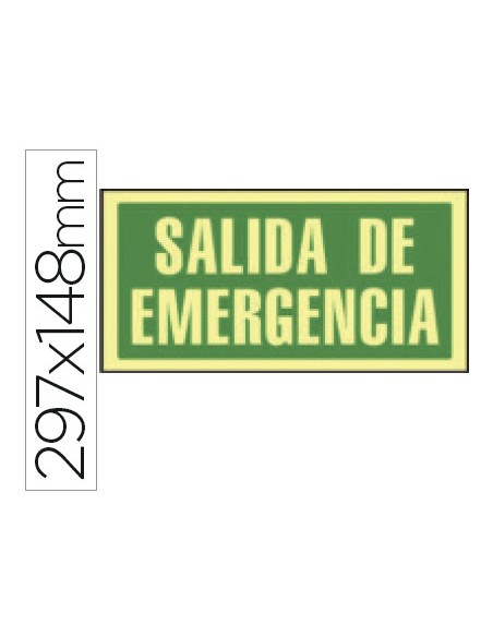 Pictograma syssa senal de salida de emergencia en pvc fotoluminiscente 320x160 mm