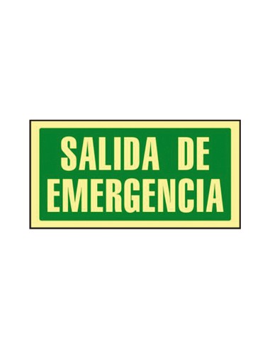 Pictograma syssa senal de salida de emergencia en pvc fotoluminiscente 320x160 mm