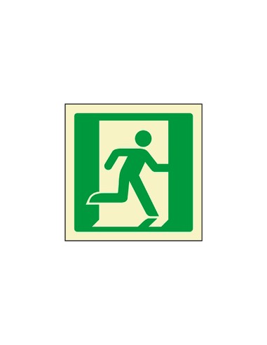 Pictograma syssa senal de salida de emergencia derecha en pvc fotoluminiscente 224x224 mm