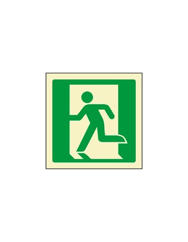Pictograma syssa senal de salida de emergencia izquierda en pvc fotoluminiscente 224x224 mm