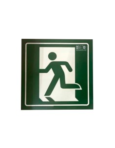 Pictograma syssa senal de salida de emergencia izquierda en pvc fotoluminiscente 224x224 mm
