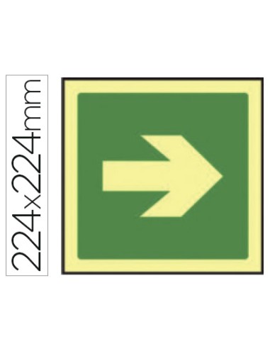 Pictograma syssa senal de via de evacuacion en pvc fotoluminiscente 224x224 mm