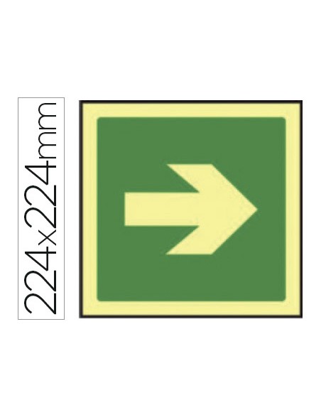 Pictograma syssa senal de via de evacuacion en pvc fotoluminiscente 224x224 mm