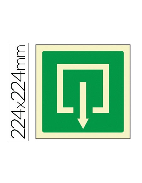Pictograma syssa senal de salida en pvc fotoluminiscente 224x224 mm