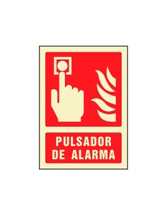Pictograma syssa senal de pulsador de alarma en pvc fotoluminiscente 210x297 mm