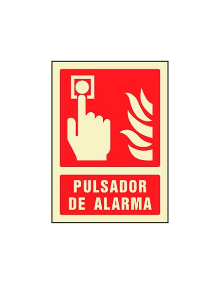 Pictograma syssa senal de pulsador de alarma en pvc fotoluminiscente 210x297 mm