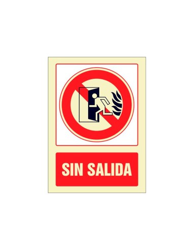 Pictograma syssa senal de no hay salida en pvc fotoluminiscente 210x297 mm