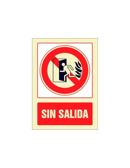 Pictograma syssa senal de no hay salida en pvc fotoluminiscente 210x297 mm