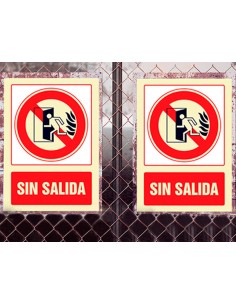 Pictograma syssa senal de no hay salida en pvc fotoluminiscente 210x297 mm