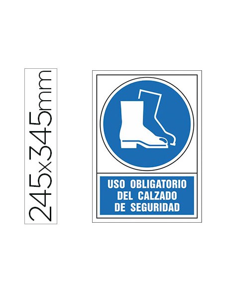 Pictograma syssa senal de obligacion uso obligatorio del calzado de seguridad en pvc 245x345 mm