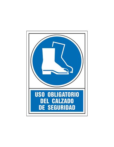 Pictograma syssa senal de obligacion uso obligatorio del calzado de seguridad en pvc 245x345 mm