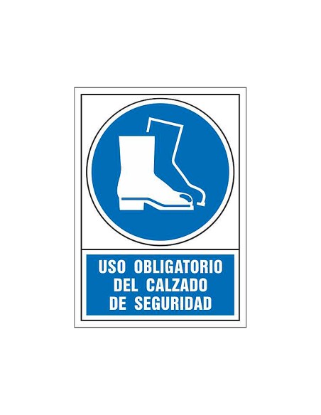 Pictograma syssa senal de obligacion uso obligatorio del calzado de seguridad en pvc 245x345 mm