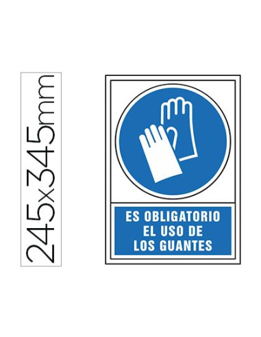Pictograma syssa senal de obligacion es obligatorio el uso de los guantes en pvc 245x345 mm