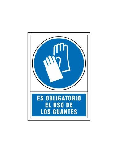 Pictograma syssa senal de obligacion es obligatorio el uso de los guantes en pvc 245x345 mm