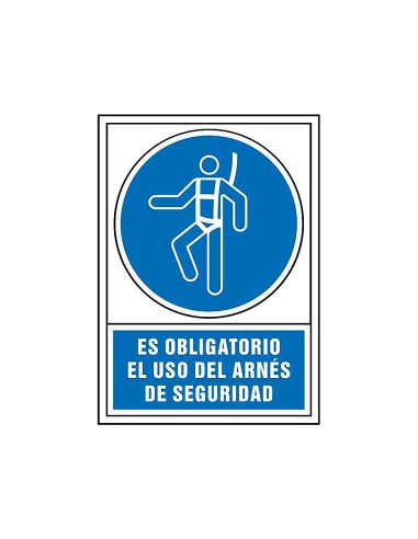 Pictograma syssa senal de obligacion es obligatorio el uso de arnes de seguridad en pvc 245x345 mm