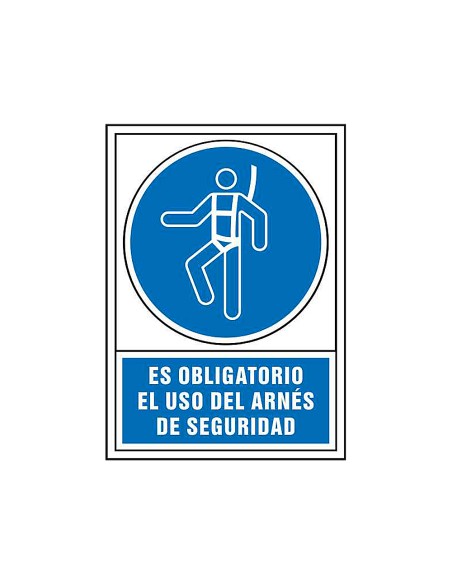 Pictograma syssa senal de obligacion es obligatorio el uso de arnes de seguridad en pvc 245x345 mm