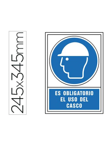 Pictograma syssa senal de obligacion es obligatorio el uso de casco en pvc 245x345 mm