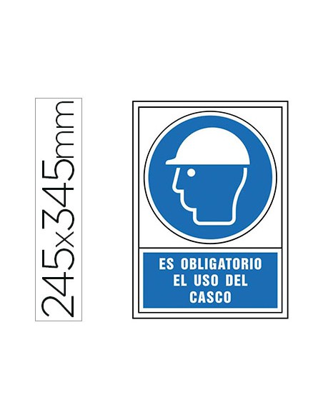 Pictograma syssa senal de obligacion es obligatorio el uso de casco en pvc 245x345 mm