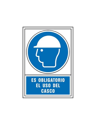 Pictograma syssa senal de obligacion es obligatorio el uso de casco en pvc 245x345 mm