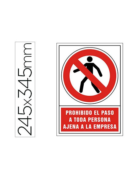 Pictograma syssa senal de prohibicion prohibido el paso a toda persona ajena a la empresa en pvc 245x345 mm